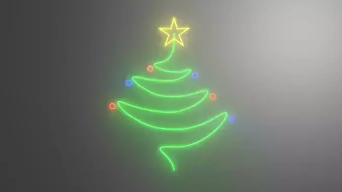 NEON CHRISTMAS TREE 3D model