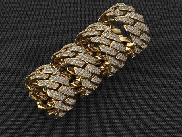 4 SIZE SQUARE CUBAN RING  3D Model Collection_2