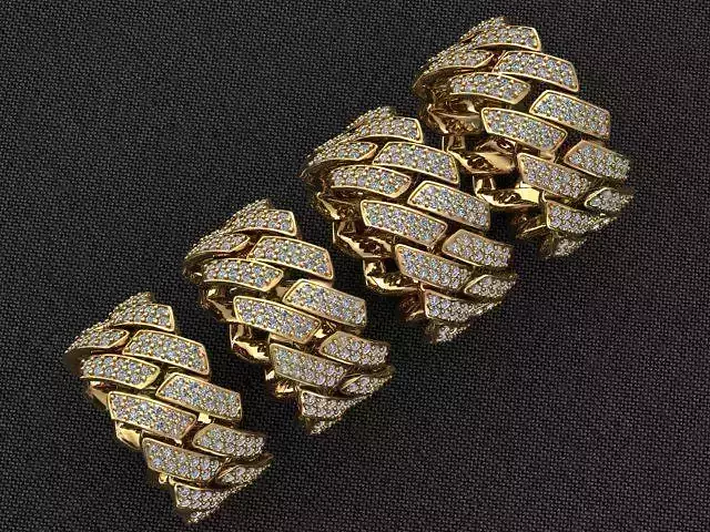 4 SIZE SQUARE CUBAN RING  3D Model Collection