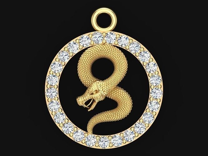 Snake pendant  3D print model