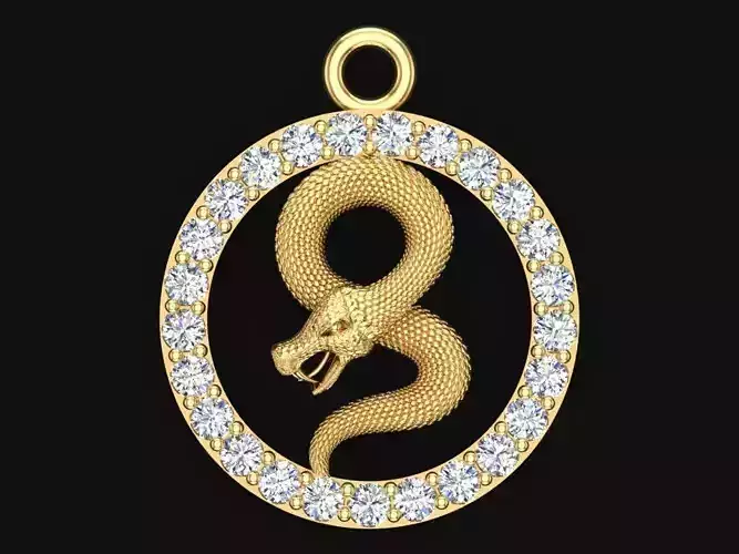 Snake pendant  3D print model