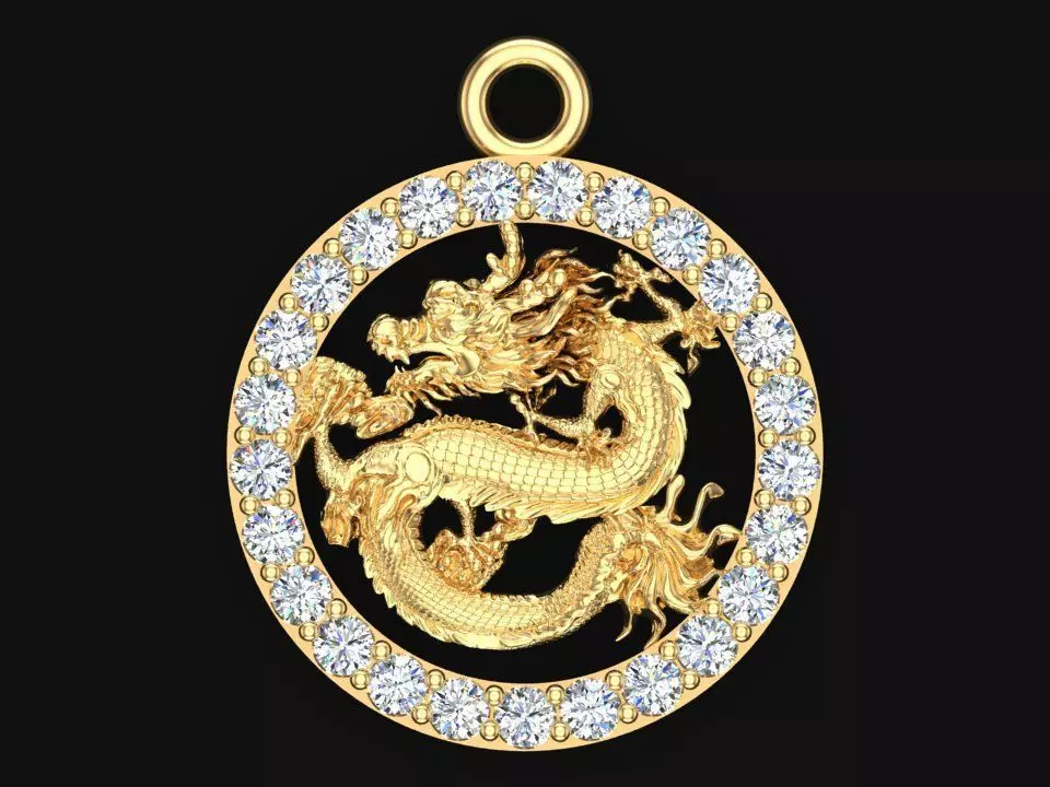 Dragon pendant 3D print model_0