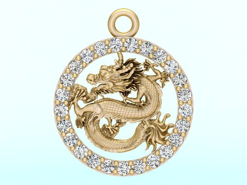 Dragon pendant 3D print model_1