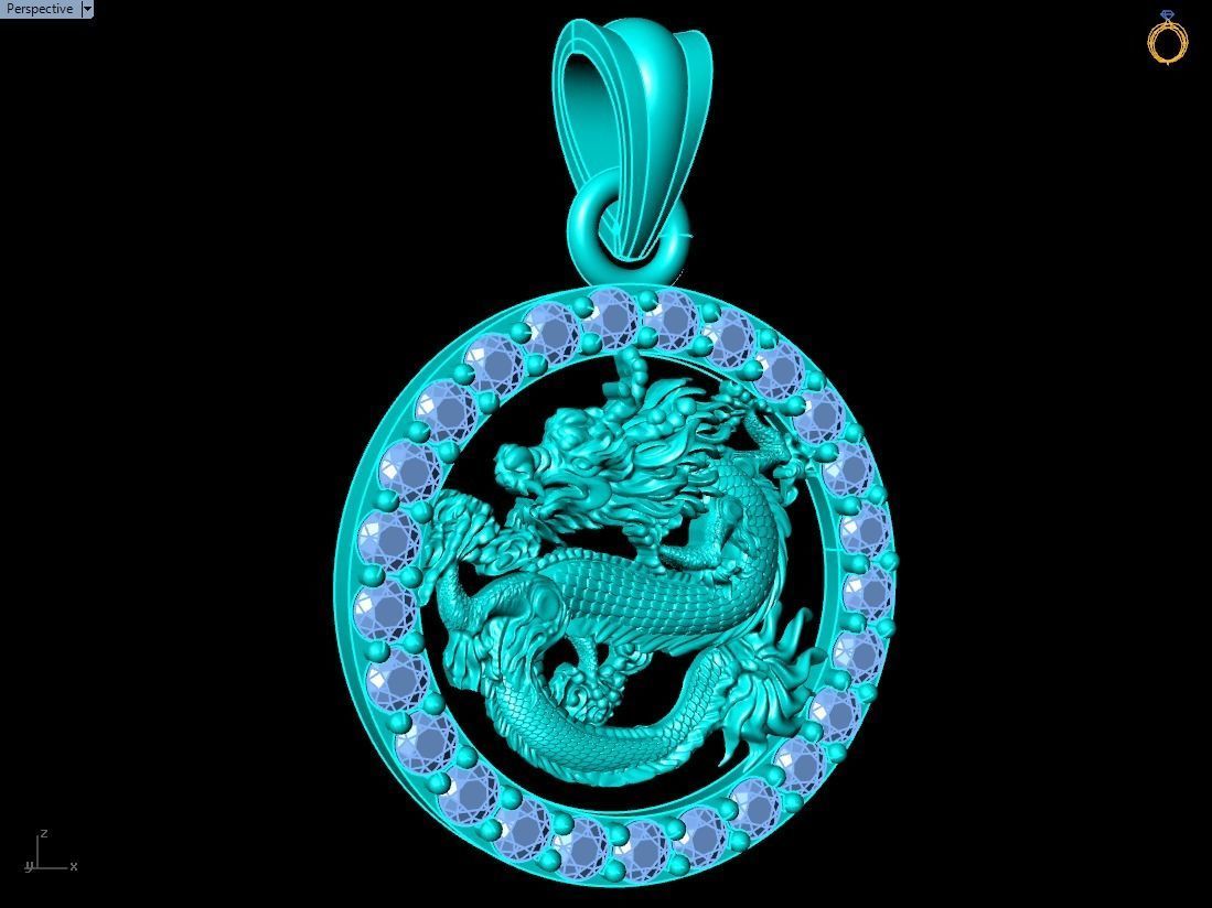 Dragon pendant 3D print model_14