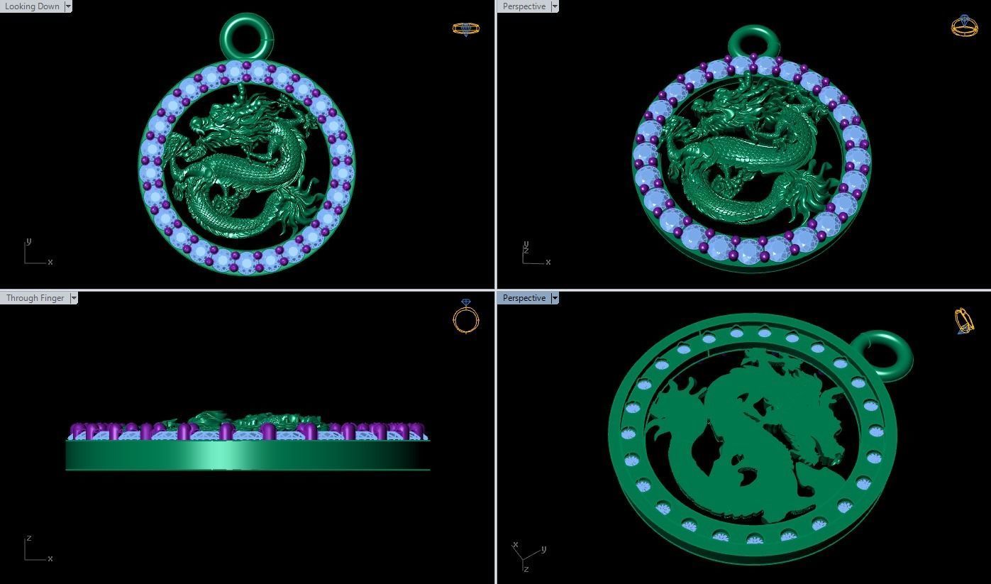Dragon pendant 3D print model_7