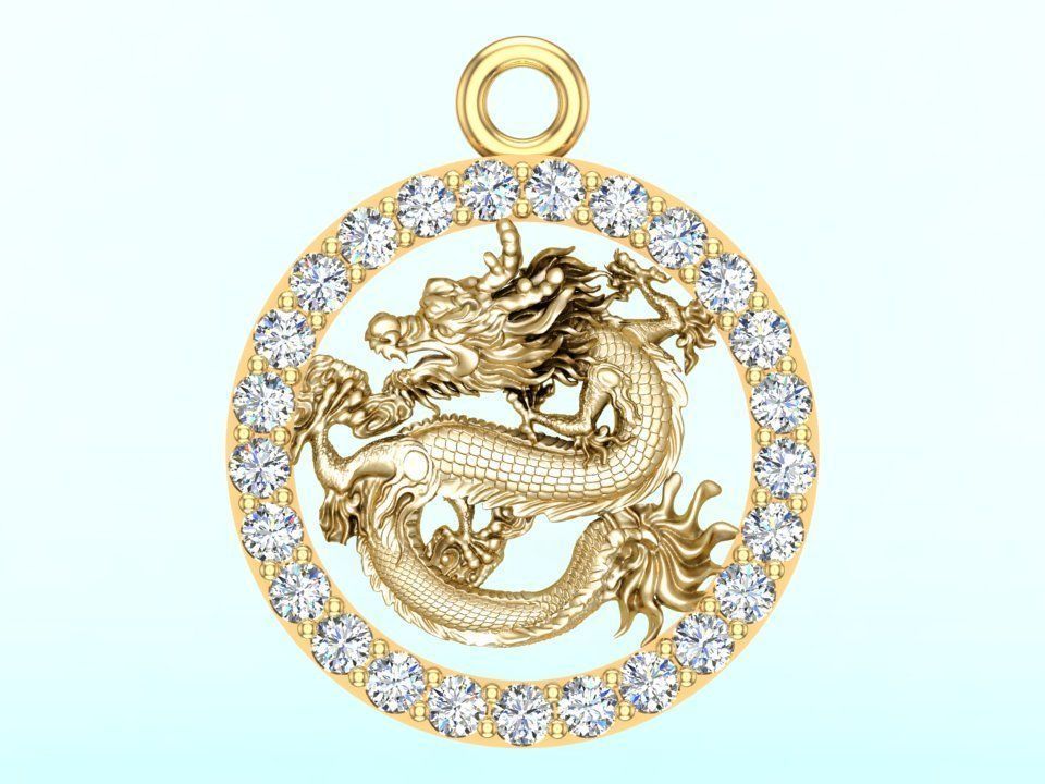 Dragon pendant 3D print model_12