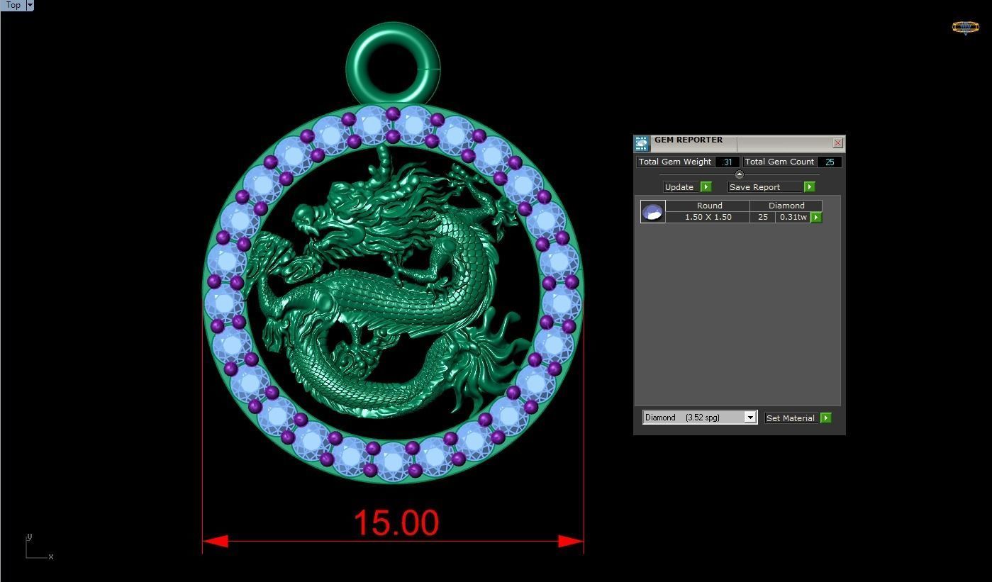 Dragon pendant 3D print model_8