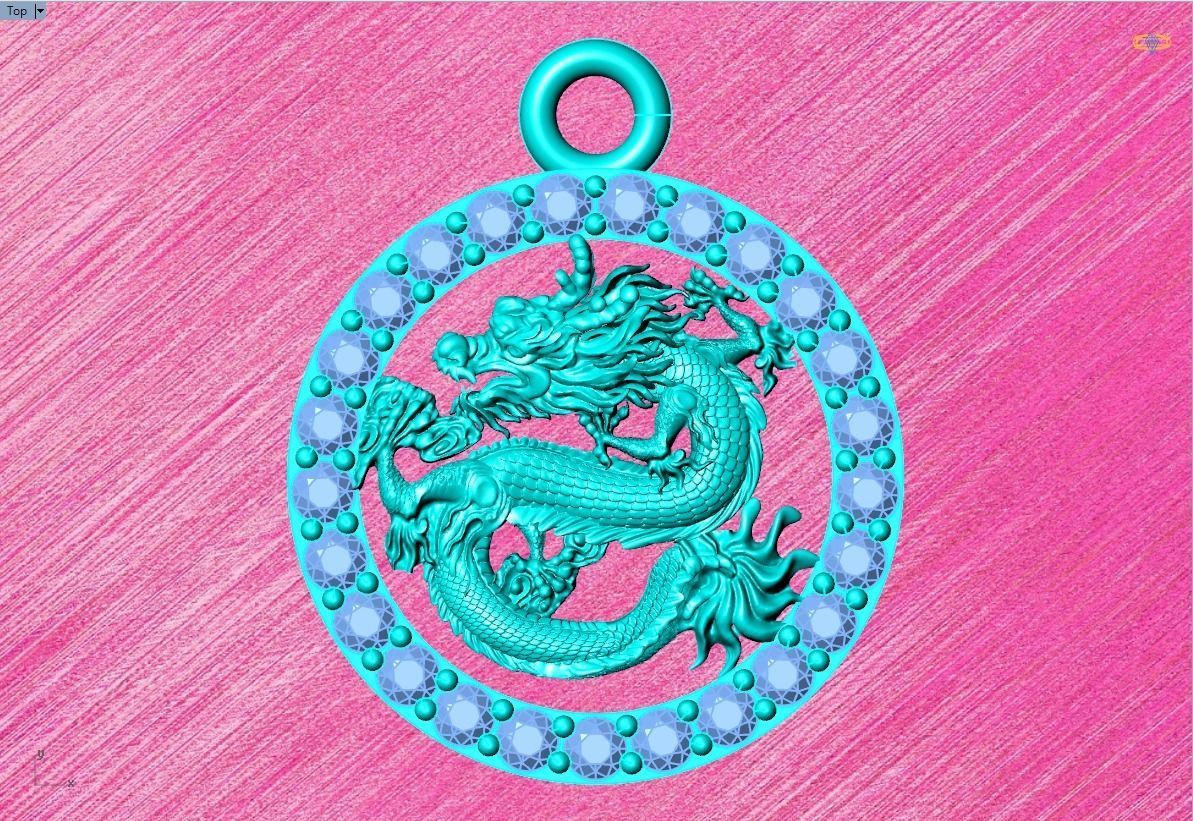Dragon pendant 3D print model_6