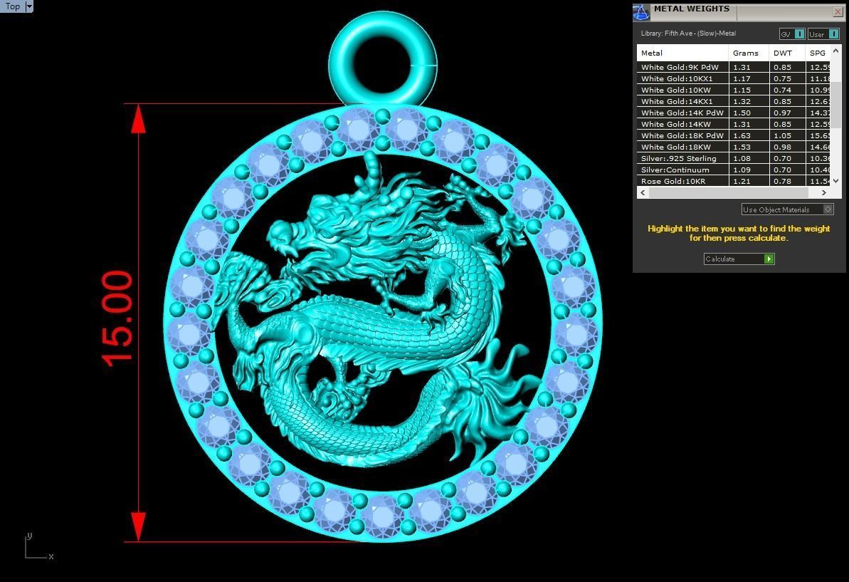Dragon pendant 3D print model_9