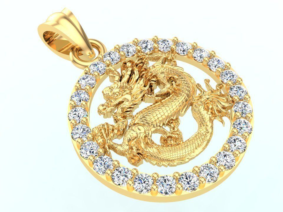 Dragon pendant 3D print model_11