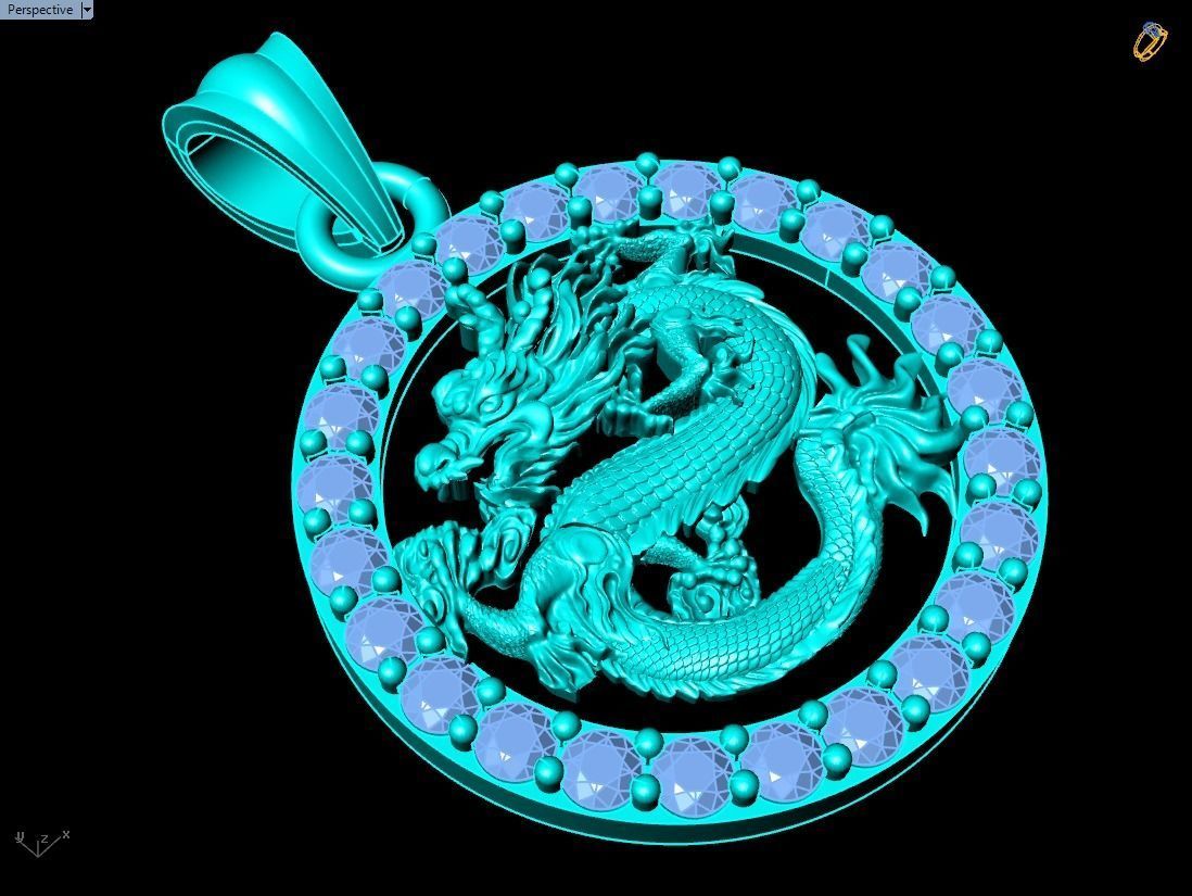 Dragon pendant 3D print model_15