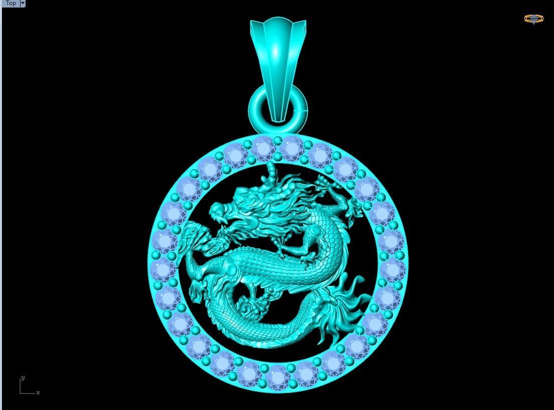 Dragon pendant 3D print model_13