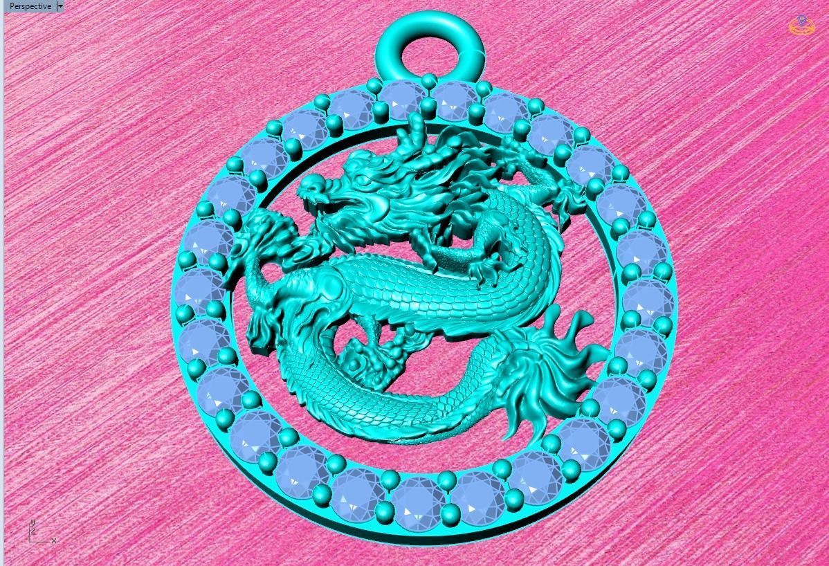 Dragon pendant 3D print model_10