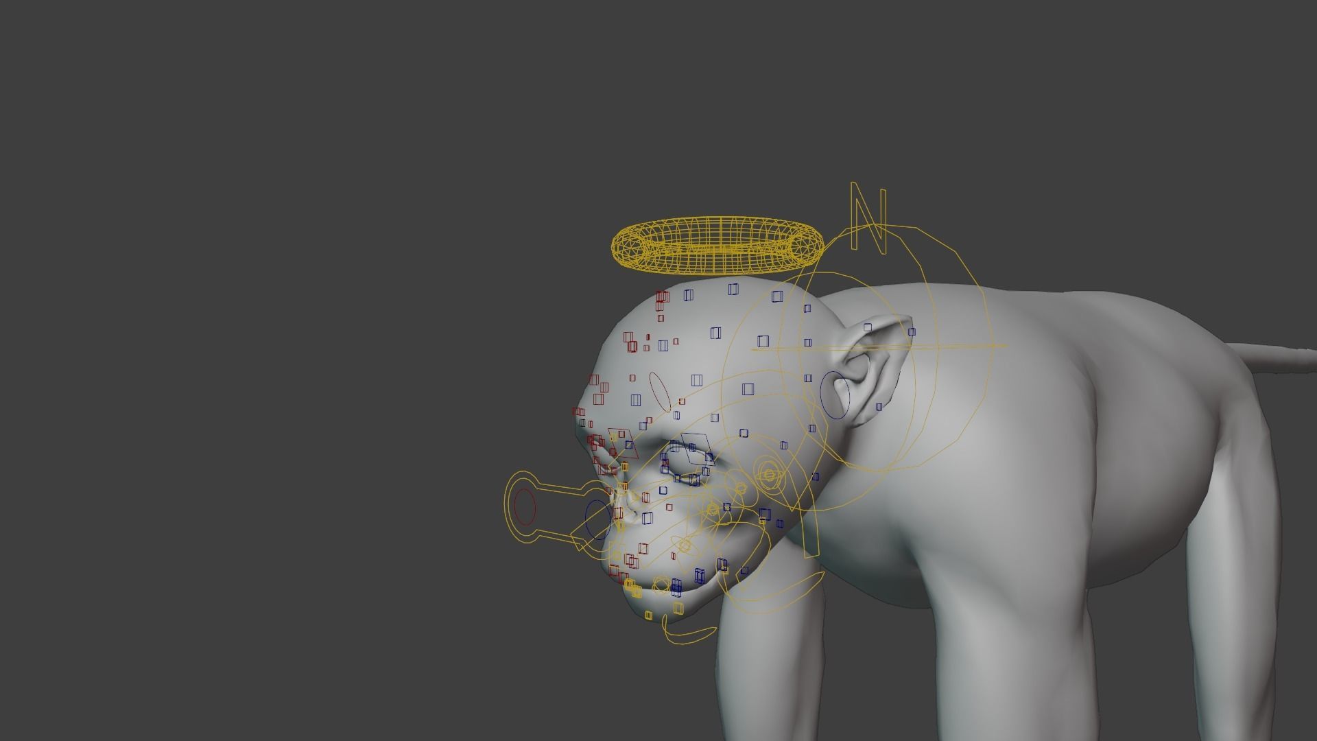 Golden Snub-nosed Monkey Animated 3D model_15