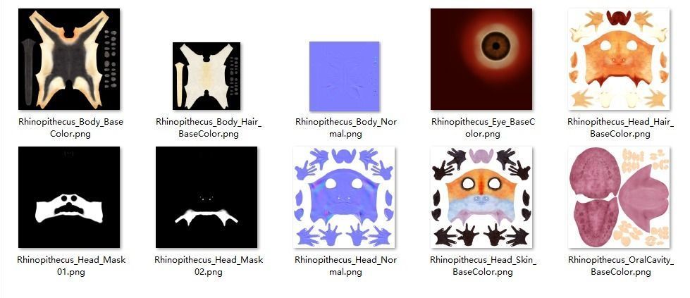 Golden Snub-nosed Monkey Animated 3D model_19