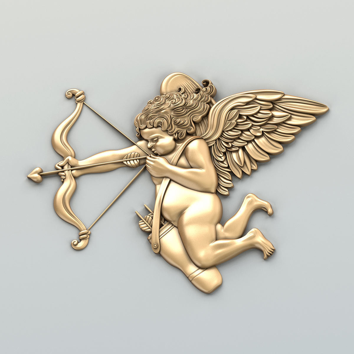 Carved decor central 026 Cupid 3D model_4