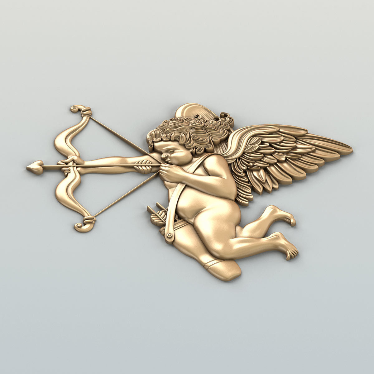 Carved decor central 026 Cupid 3D model_3