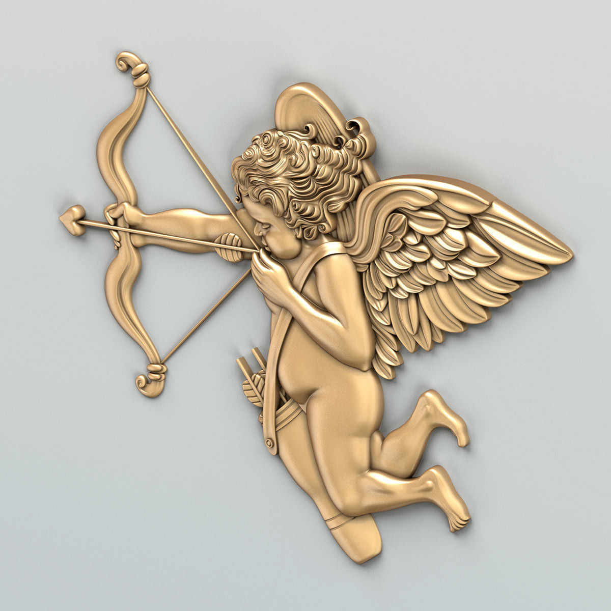 Carved decor central 026 Cupid 3D model_2