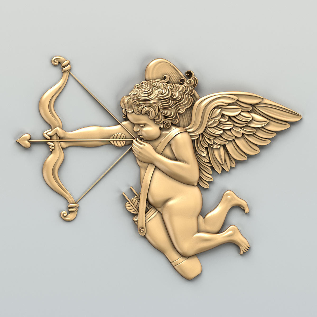 Carved decor central 026 Cupid 3D model_1