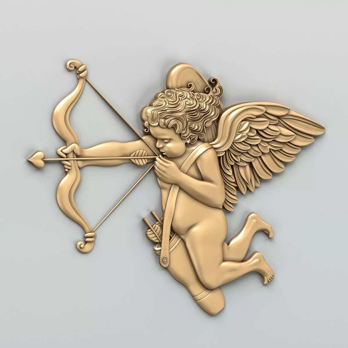 Carved decor central 026 Cupid 3D model_0
