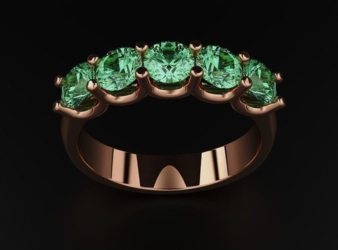 Ring with diamonds 580 3D print model