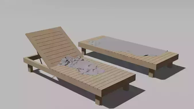 Sunlounger with Towels