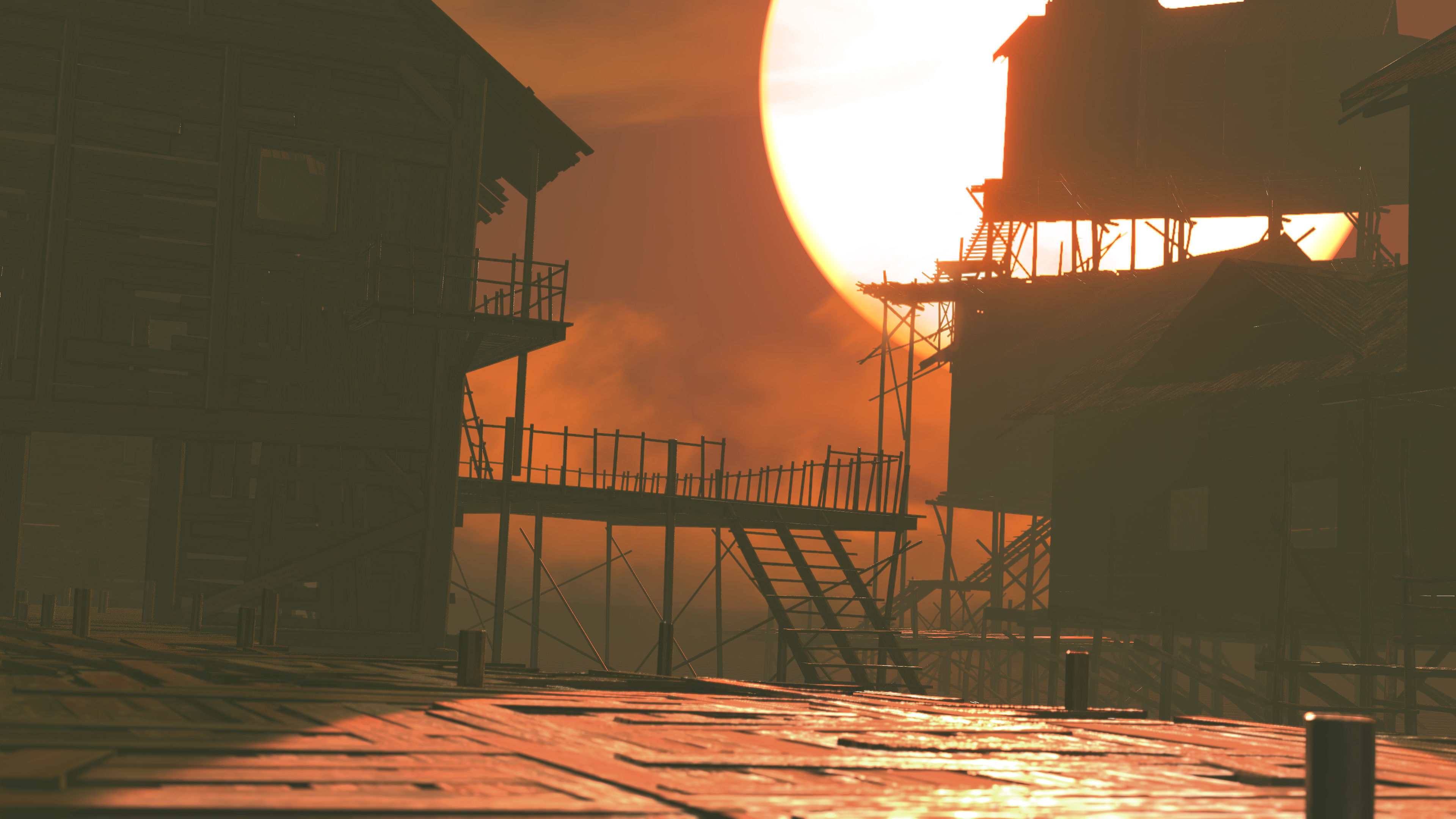 Village on stilts - 3D Pack Kitbash 3D model_2