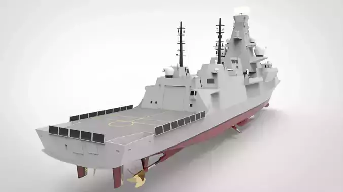 Frigate Type 0 Low-poly 3D model