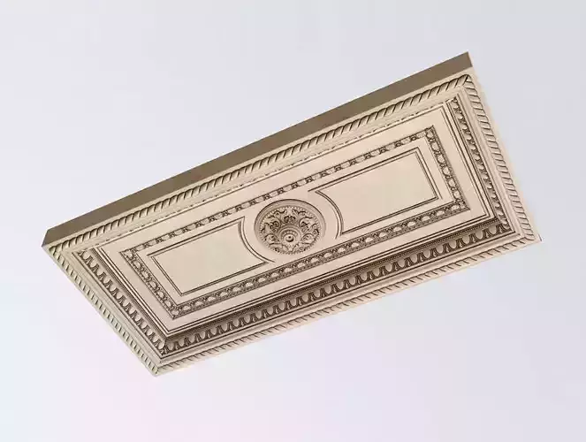 Decorative Coffers Ceiling Tile Rosette V-ray 3D model