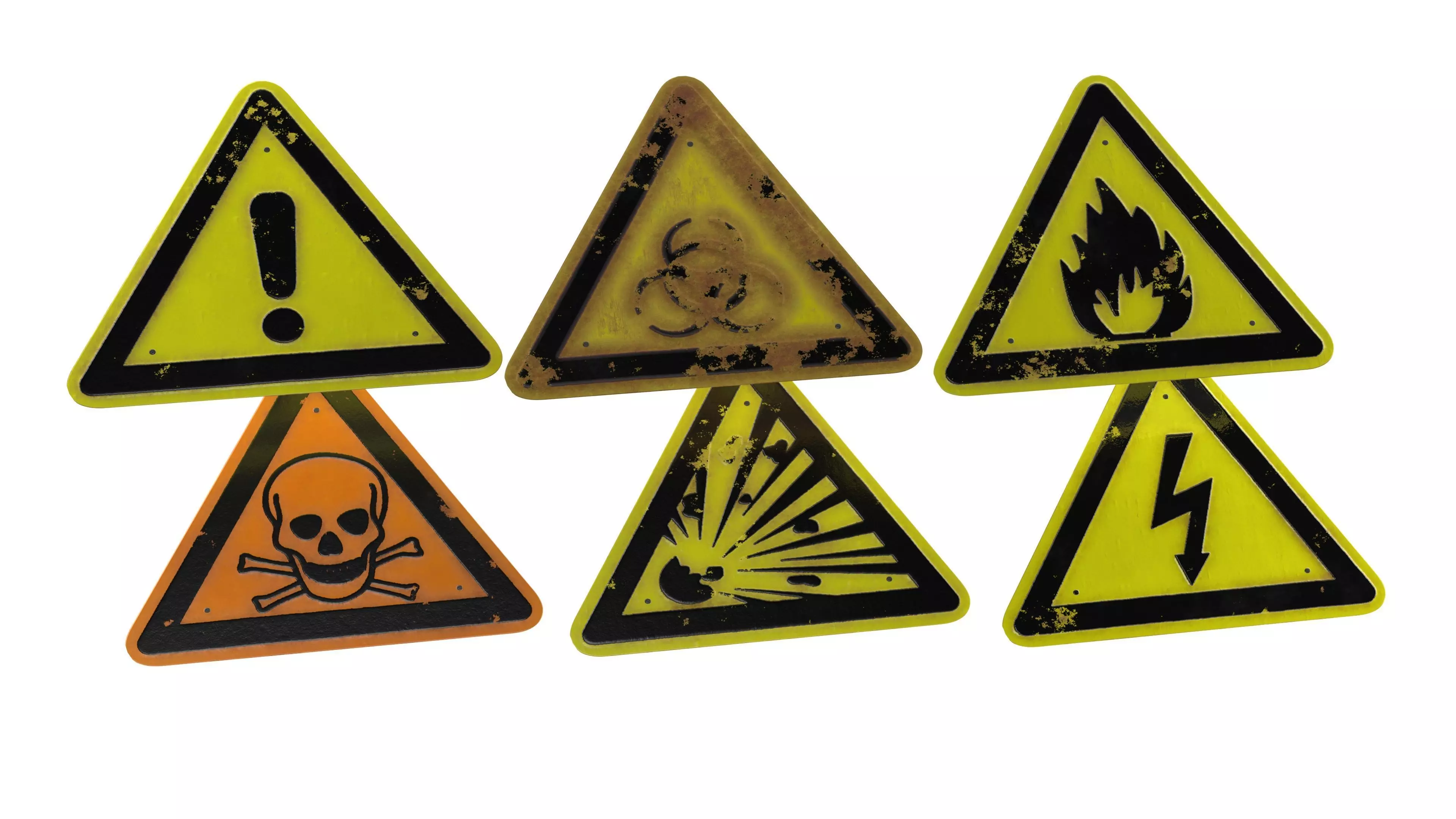 Sign Danger Package Low-poly 3D model