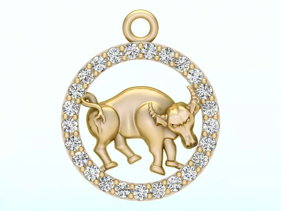 Buffalo pendant 3D print model_0