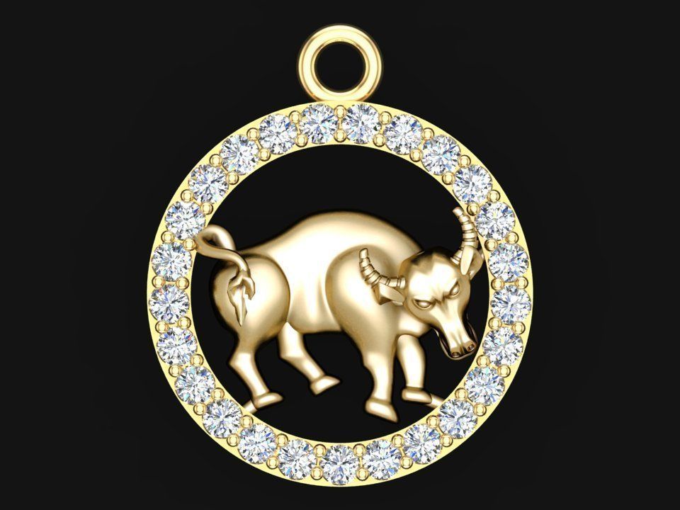 Buffalo pendant 3D print model_8
