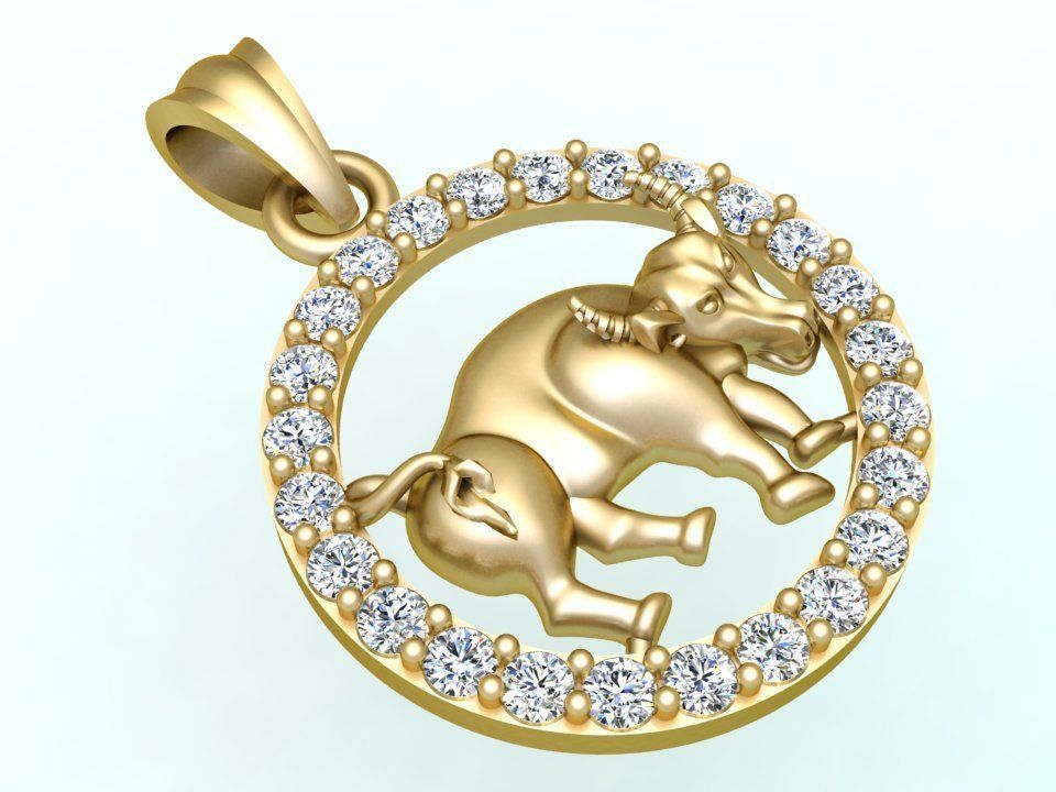 Buffalo pendant 3D print model_2