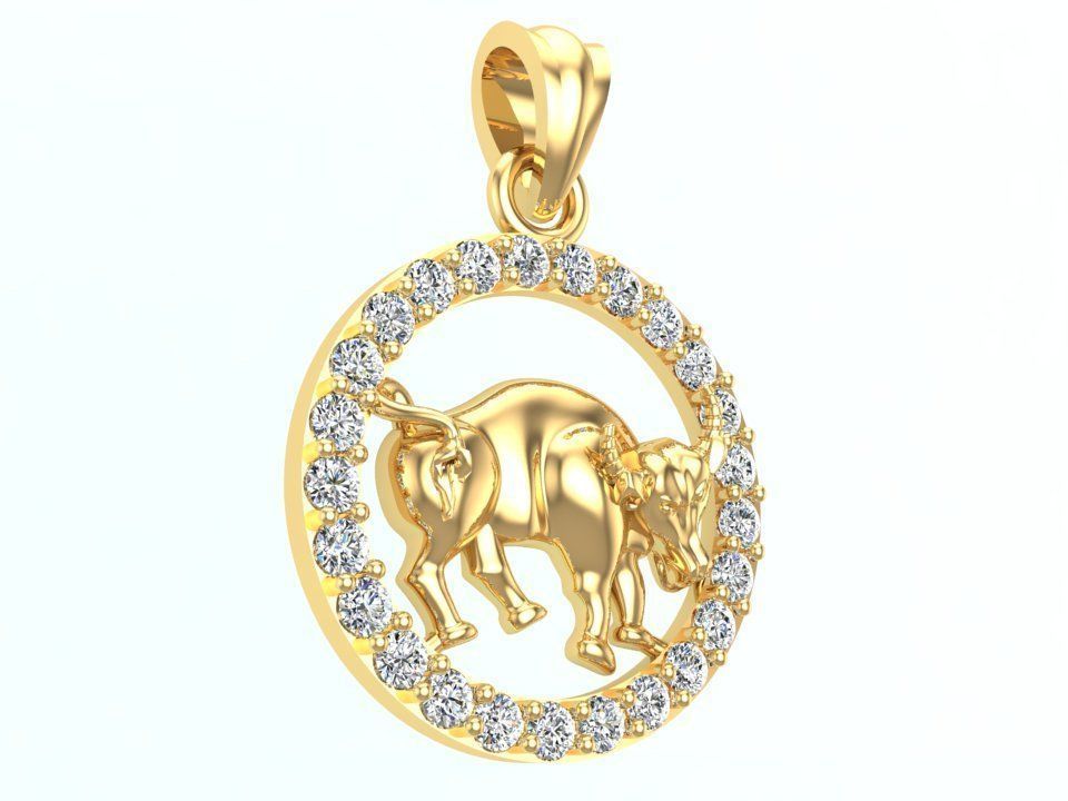 Buffalo pendant 3D print model_10