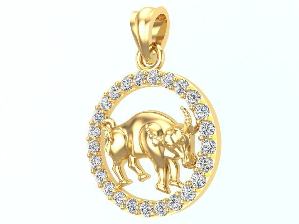 Buffalo pendant 3D print model_9
