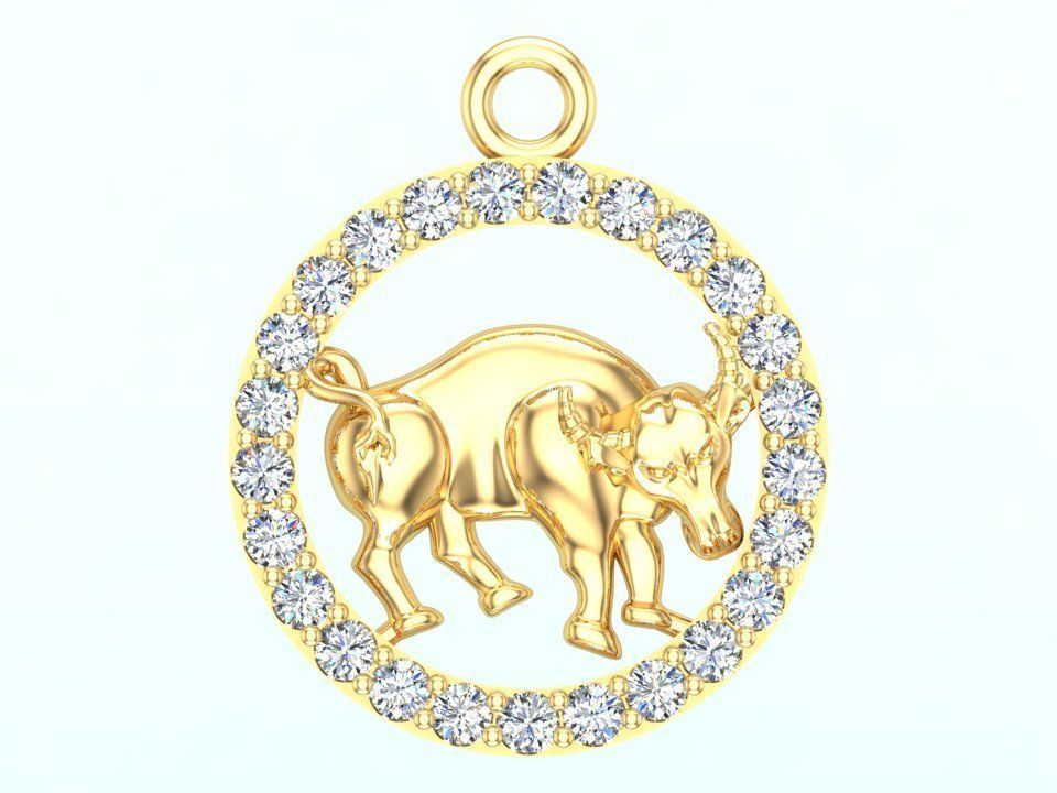 Buffalo pendant 3D print model_12