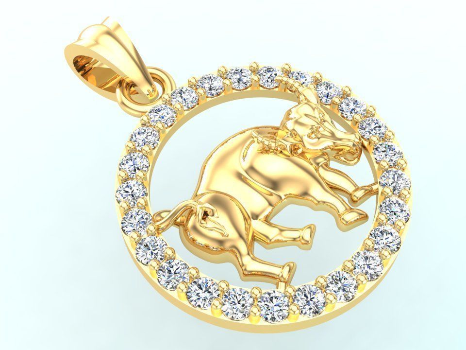 Buffalo pendant 3D print model_11