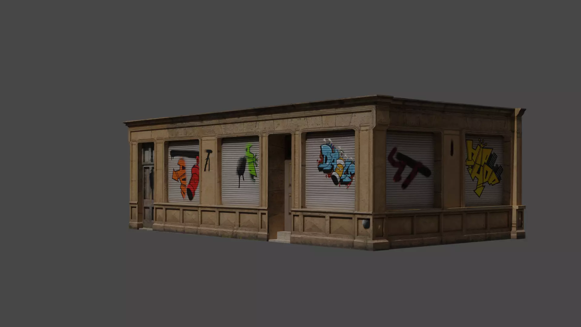 Old House low poly Free low-poly 3D model_0