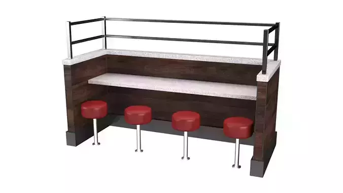 Table Fast Food Low-poly 3D model