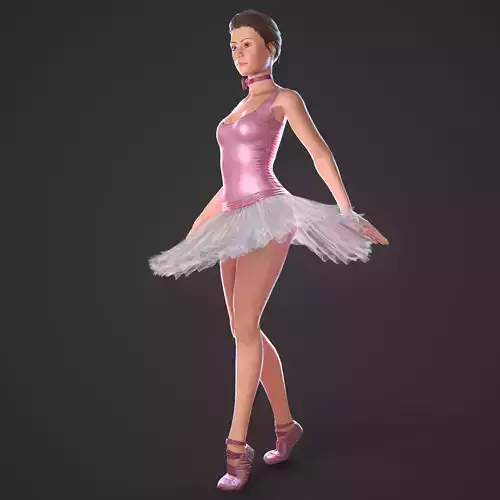 RIGGED Ballerina Low-poly 3D model