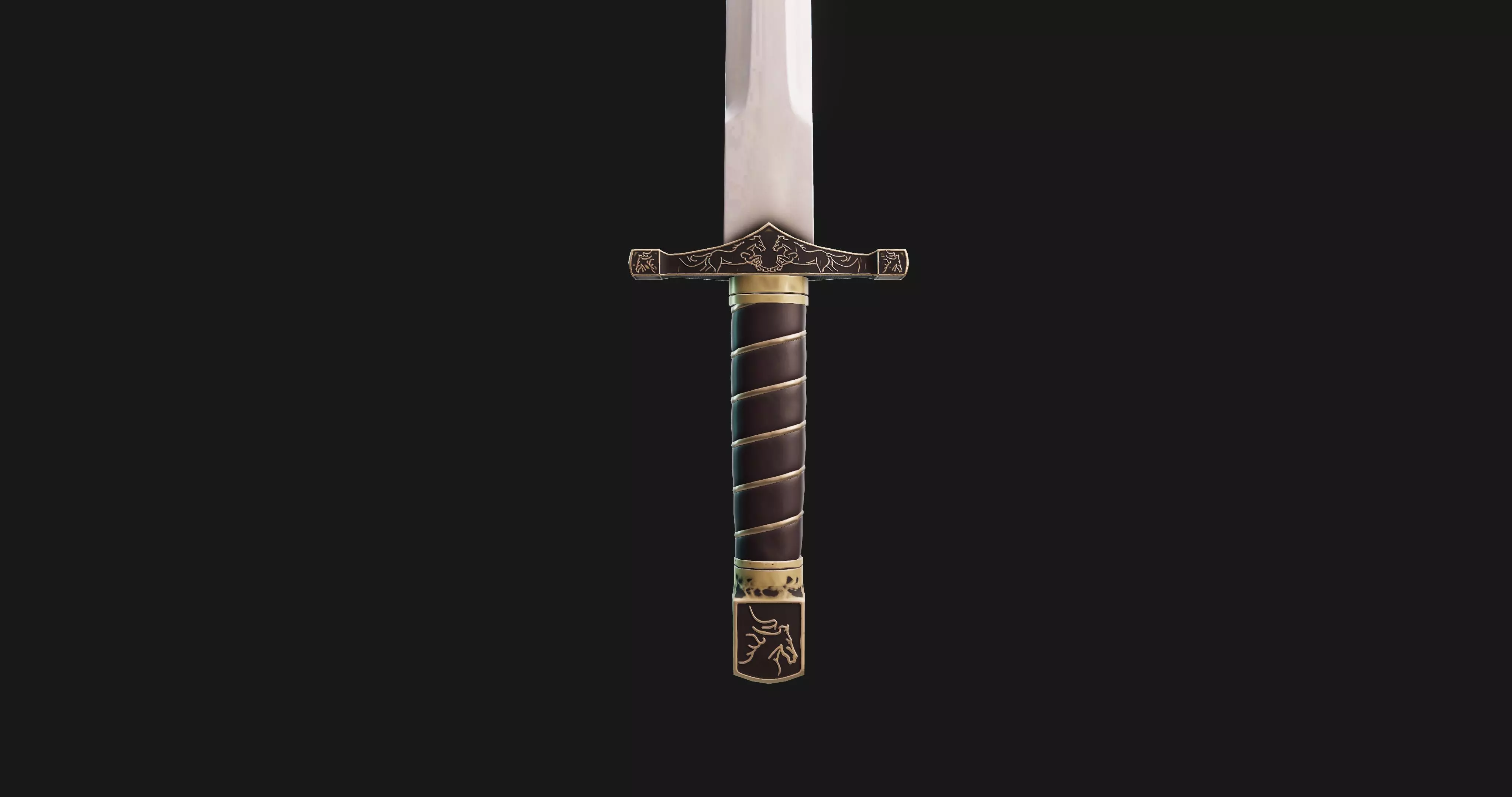 Fancy arming sword Low-poly 3D model_0