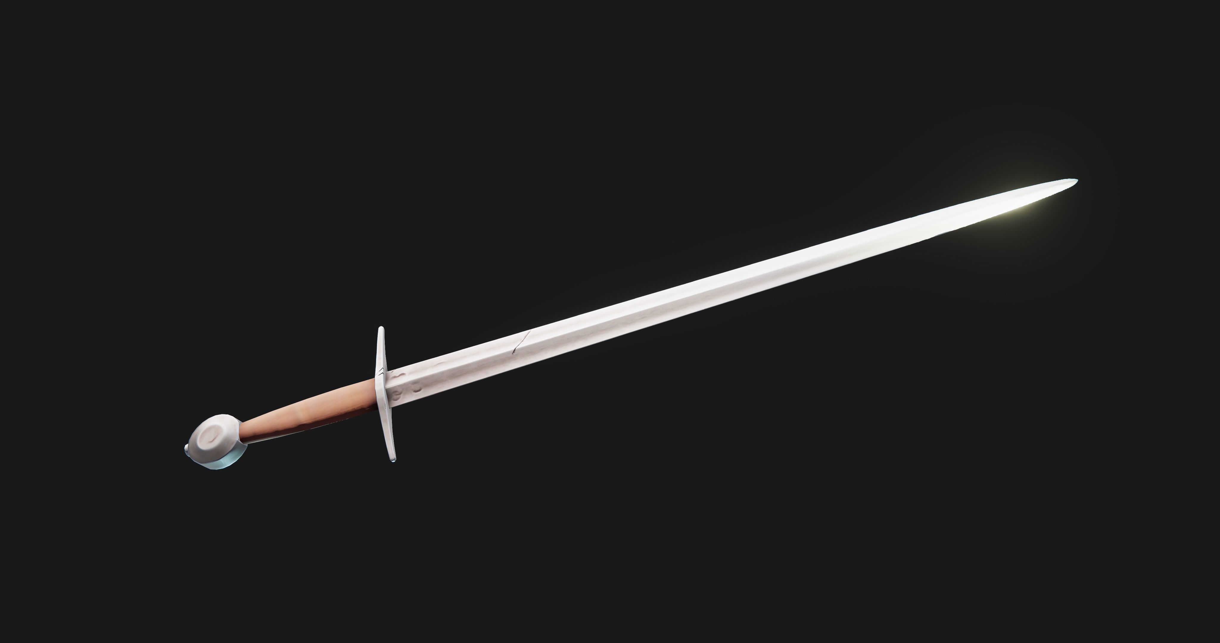 Rough arming sword Low-poly 3D model_3