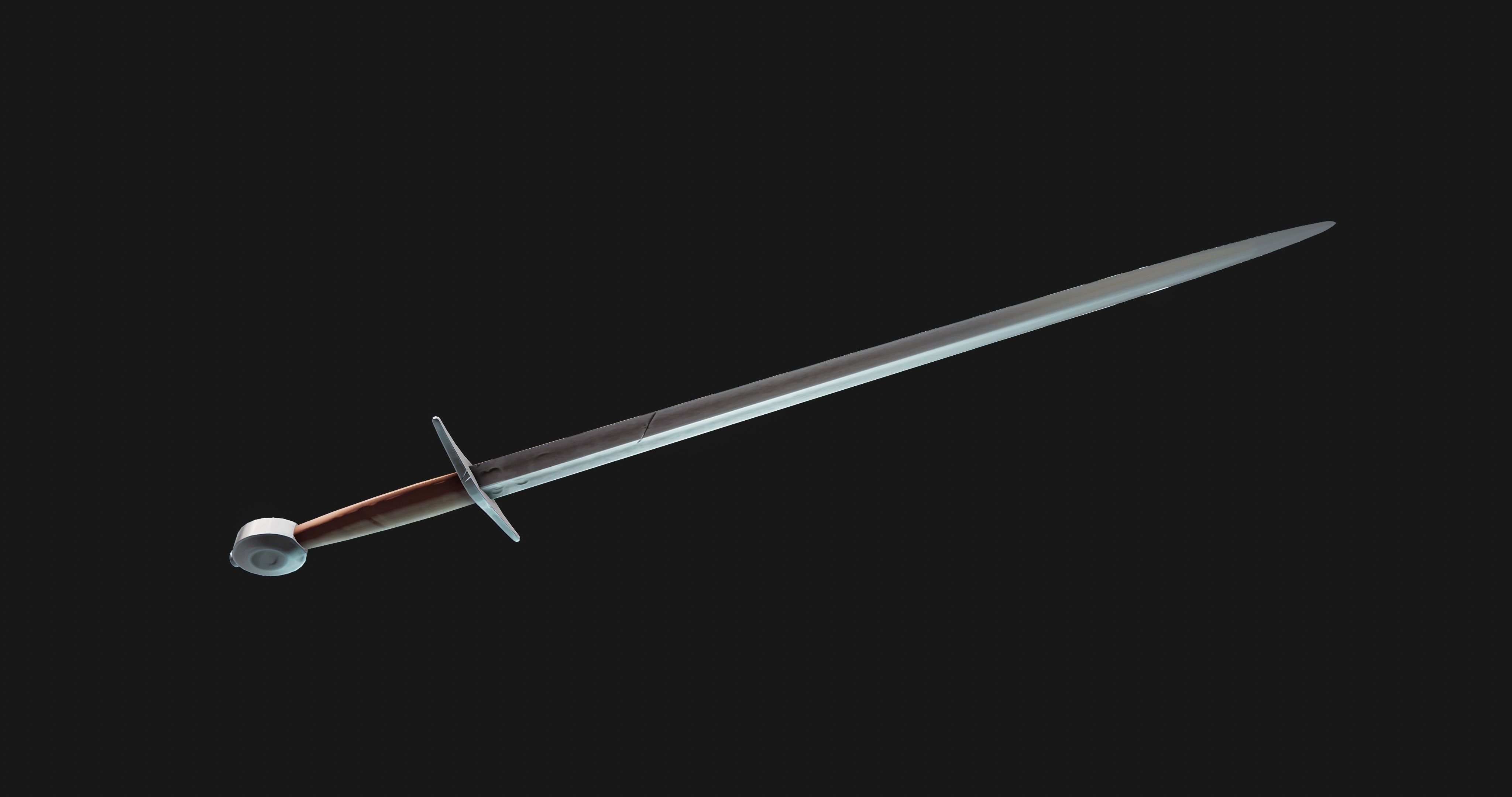 Rough arming sword Low-poly 3D model_6
