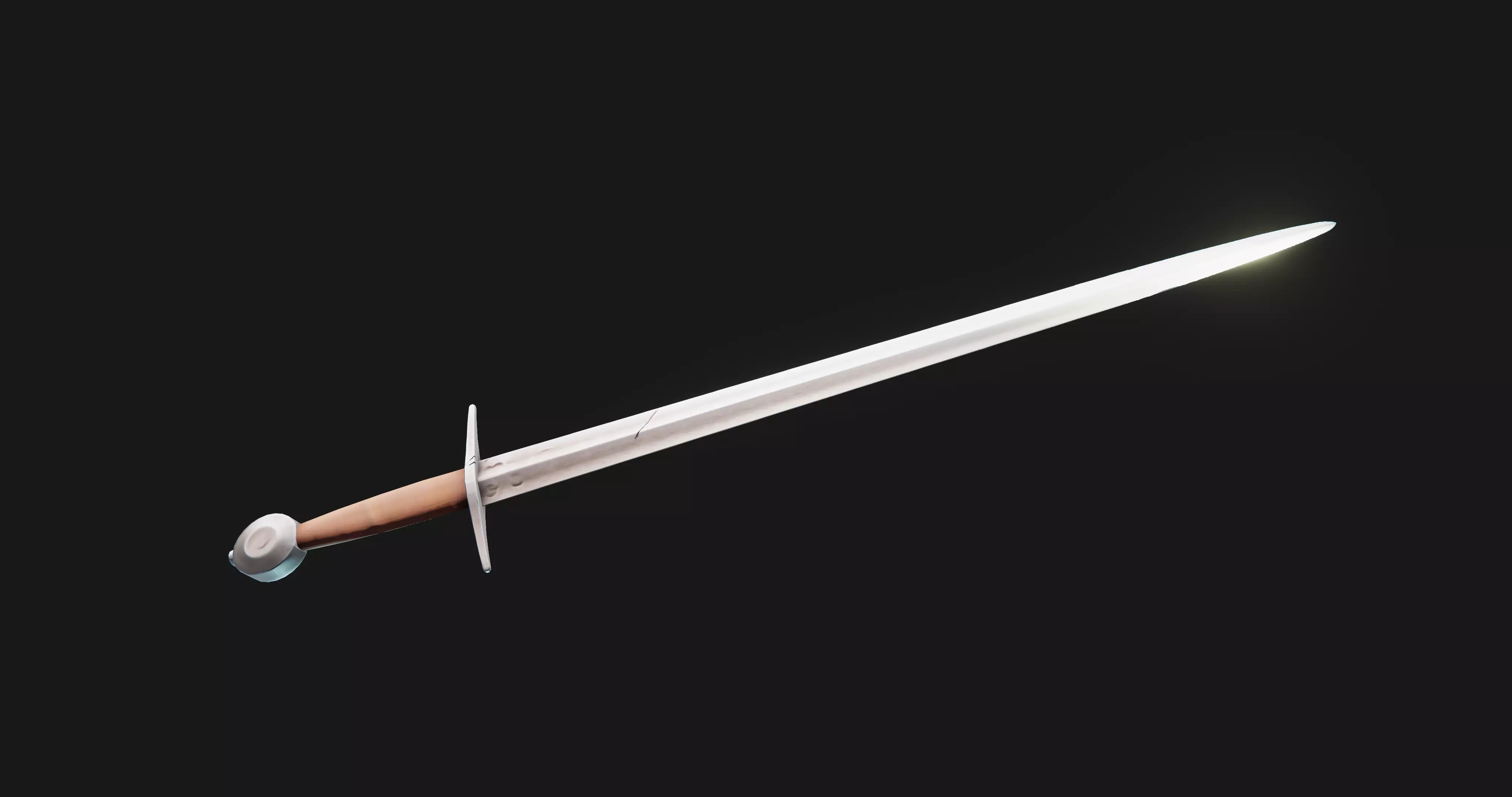 Rough arming sword Low-poly 3D model_0