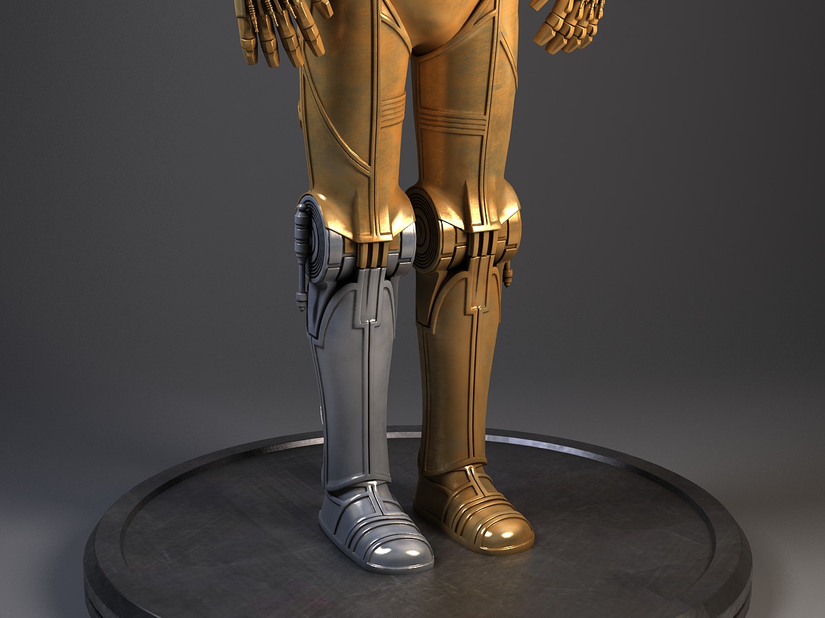 C3PO Star Wars Droid Robot 3D model_6