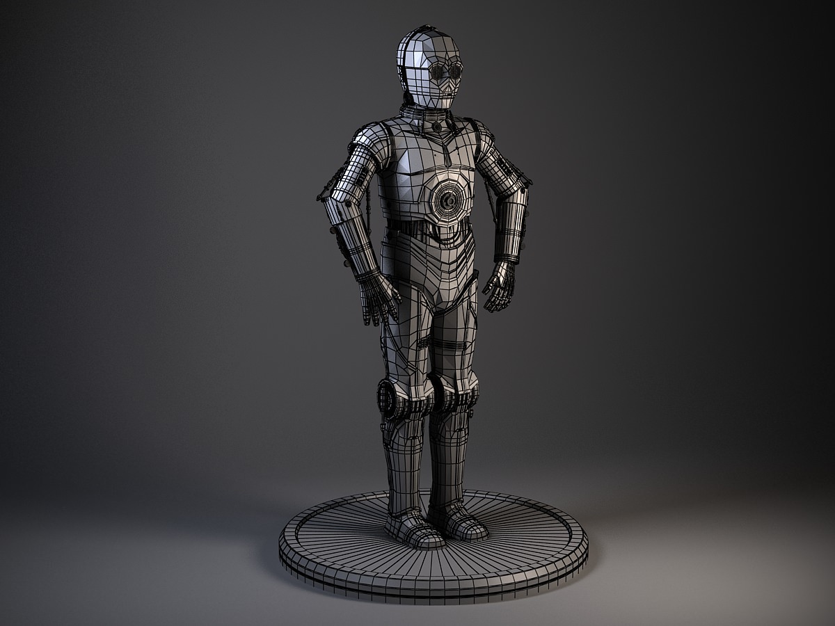 C3PO Star Wars Droid Robot 3D model_8