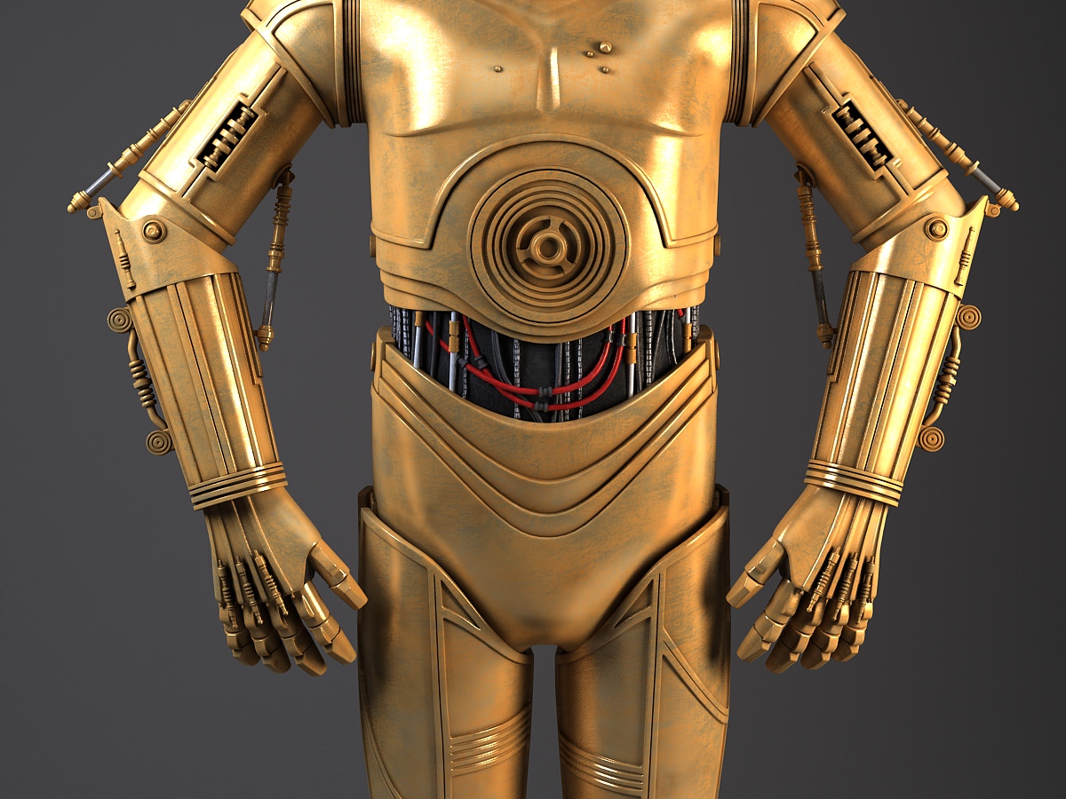 C3PO Star Wars Droid Robot 3D model_4