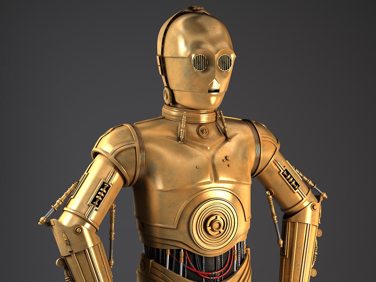 C3PO Star Wars Droid Robot 3D model_2