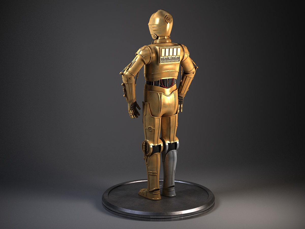 C3PO Star Wars Droid Robot 3D model_1