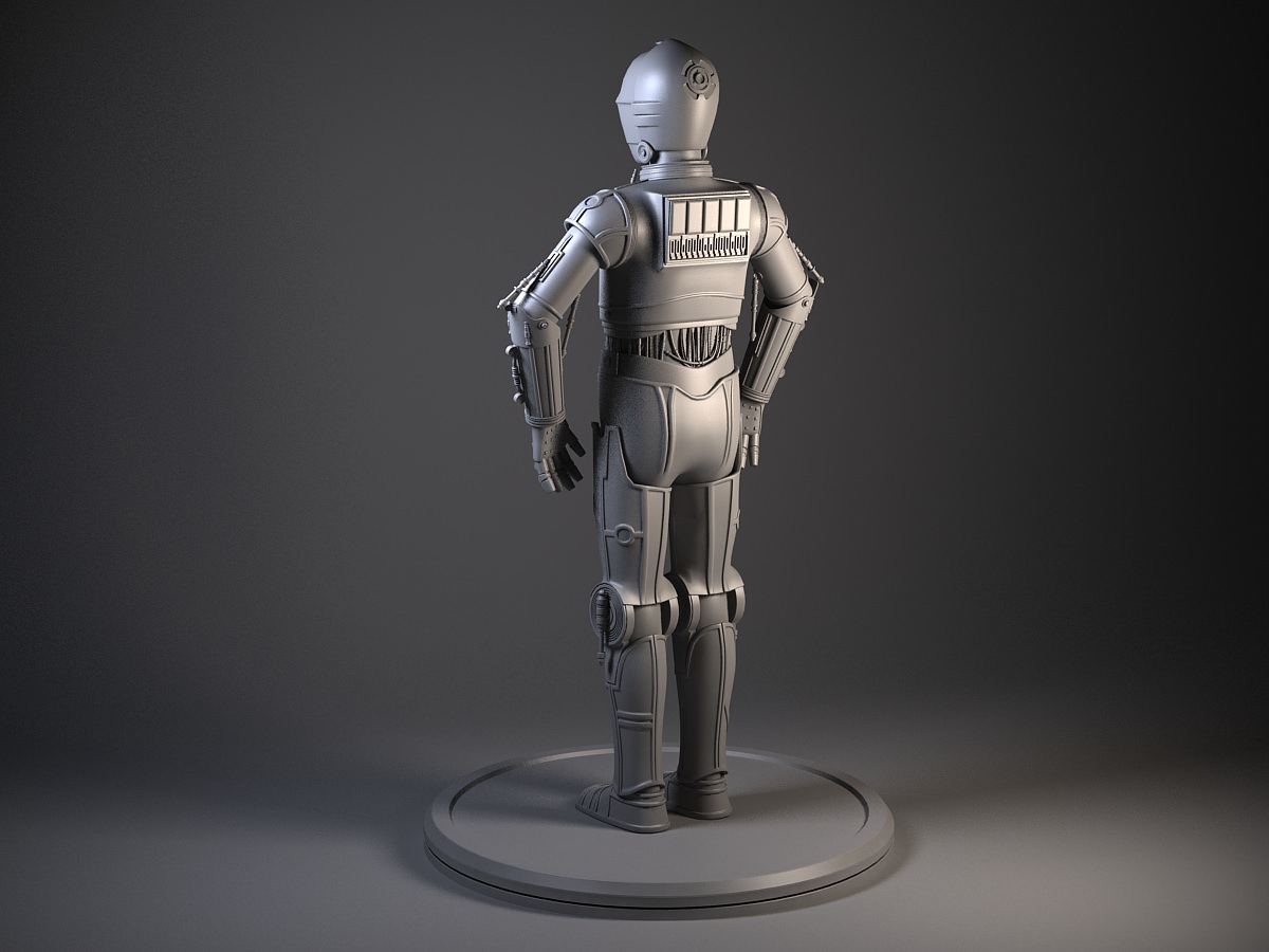 C3PO Star Wars Droid Robot 3D model_10